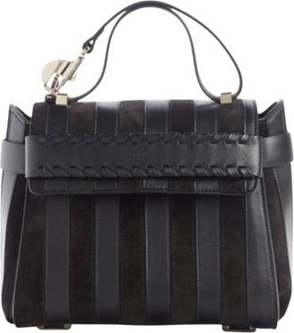 Chlo&eacute; Black Leather Nacha Top-Handle Bag