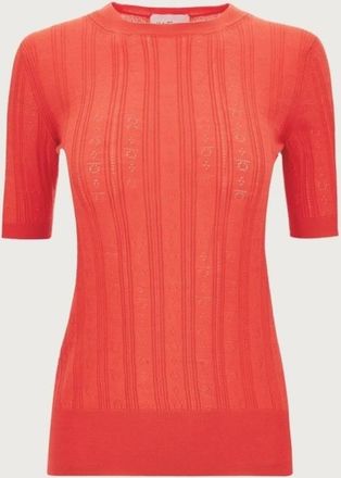 Ferragamo Short-Sleeved Gancini Motif Knit Top, Size X-Small