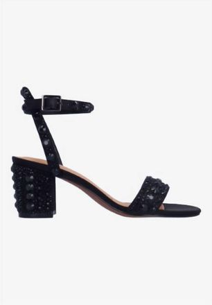 J. Rene&eacute; Womens Evelina Ankle Strap Sandals In Black Satin/rhinestones