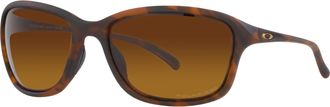 Oakley Womens Sunglasses, Matte Brown Tortoise Frame, Brown Gradient Polarized Lenses, 59MM, Round, Classic Style