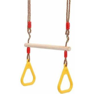 OEM Columpio De Trapecio De Madera Jalleria Con Aro De Gimnasia, Columpio Infantil, Tobog&aacute;n Exterior, Jard&iacute;n, Interior (amarillo)
