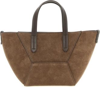 Brunello Cucinelli Dames, Tassen, Bruin, Maat: ONE Size Su&egrave;de