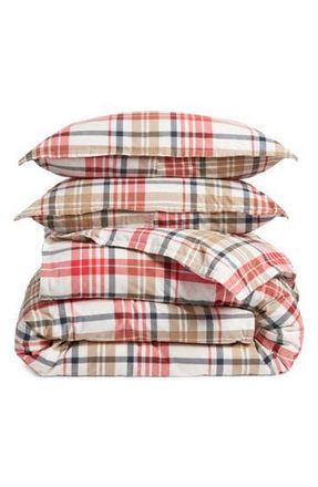 Nordstrom Plaid Flannel Duvet Cover & Shams Set in Ivory Lorelai Plaid at Nordstrom Rack, Size King