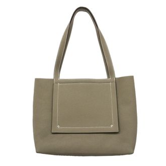 Herm&egrave;s Gray Taurillon Clemence Leather Tote Bag (Pre-Owned)