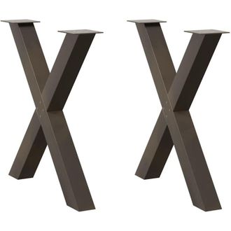 vidaXL Patas Para Mesa De Comedor En Forma De X (2 Unidades, Acero Natural, 80 X 72-73 Cm) Vidaxl