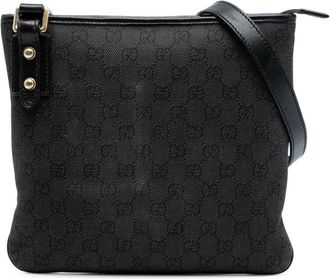 Gucci Pre-owned Cross Body Bags, female, Black, Size: ONE SIZE Pre-owned Canvas Crossbody Bag