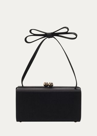 Carolina Herrera Mini Bow-Embellished Satin Top-Handle Bag