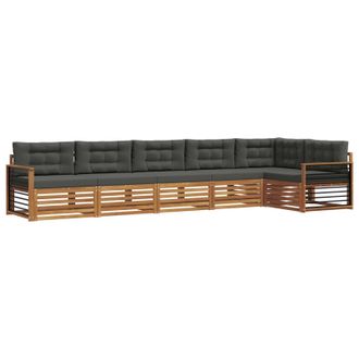 vidaXL Conjunto De Sof&aacute;s De Exterior 6 Pcs Natural Y Antracita Vidaxl
