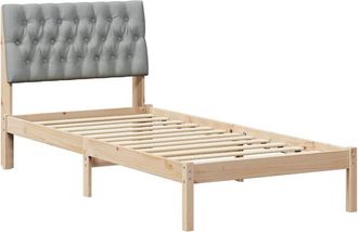 vidaXL Estructura De Cama Con Cabecera Tapizada Marr&oacute;n 90 X 200 Cm Vidaxl