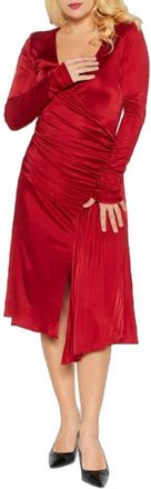Roberto Cavalli Ruched Viscose Midi Dress, Brand Size 38 ( US Size 4 )