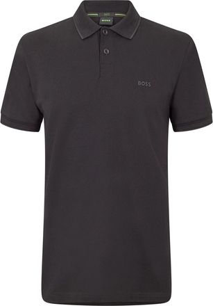 HUGO BOSS Mens Hbg Paul Polo Contrast Striped Trim Shirt in Black - Size X-Large