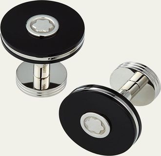 Montblanc Round Resin Stainless Steel Cuff Links