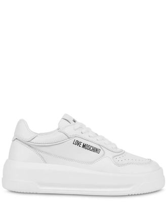 Love Moschino logo-print sneakers - White