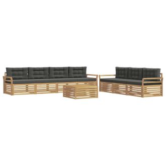 vidaXL Conjunto De Sof&aacute;s De Exterior 8 Uds. Blanco Y Antracita Vidaxl