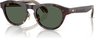 Giorgio Armani AR 8225 Zonnebril in Havana/Donkergroen - Heren - Zonnebrillen - Groen - 49 MM - Accessoires