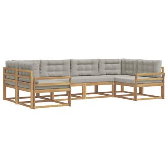 vidaXL Conjunto De Sof&aacute;s De Exterior 6 Pcs Blanco Y Gris Claro Vidaxl