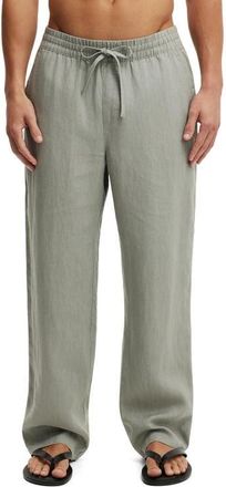 Cotton On Mens Baggy Linen Pant in Military at Nordstrom, Size X-Small