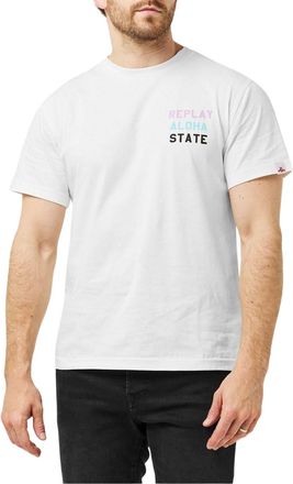 Replay Heren Aloha State Grafisch T-shirt Regular (Wit)