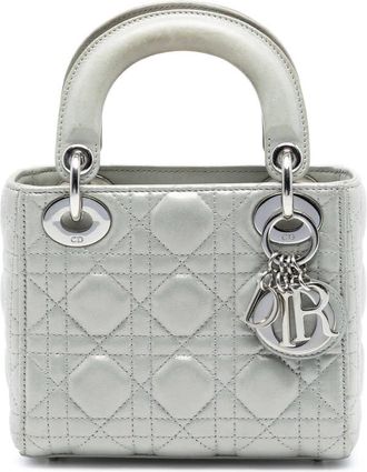 Dior Pre-owned Dior Mini Iridescent Lambskin Cannage Lady Dior 17-BO-1115