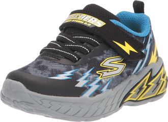Skechers 400150N BKBL Trainers, Black Textile/Synthetic/Blue & Yellow Trim, 4 UK