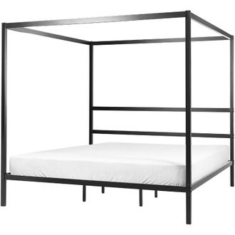 Beliani Beliani - Cama Con Somier De Metal Negro 180 X 200 Cm Contrachapado Marco Dosel Lestards