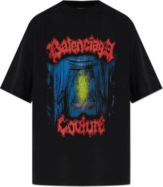 Balenciaga Oversized T-shirt - Heren - T-shirts - Zwart - L - Katoen - Tops