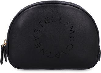 Stella McCartney Womens Logo Wash Bag Black Polyurethane Make Up