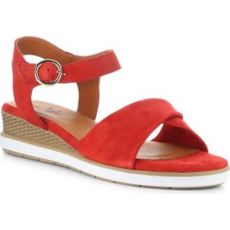 Bos. & Co. Avon Platform Wedge Sandal in Red at Nordstrom, Size 10-10.5Us