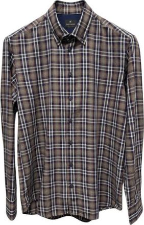 Bastoncino Gekreepte Button-Down Blouse - Heren - Casual Overhemden - Blauw - L - Overhemden