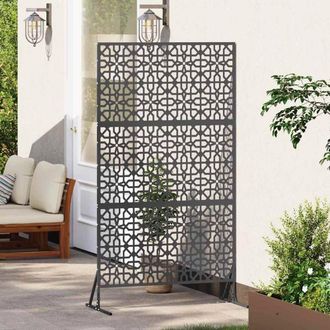 Berkfield Home Elegant Black Privacy Screen 100x50x180 cm Steel | Size: 100 x 50 x 180 cm