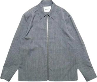 Jil Sander Veste - Heren - Zomerjassen - Grijs - L - Wol - Jassen
