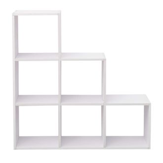 Mobili Rebecca Mobili Rebecca - Rebecca Mobili Estanter&iacute;a Libreria Moderna Mdf Blanco 6 Cuartos 97,5x97,5x29