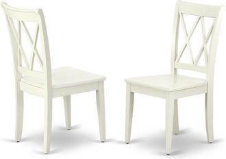 East West Furniture Dining Chair Linen White, CLC-LWH-W
