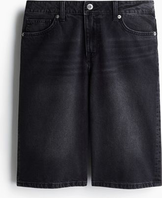 H&M Bermuda-Jeansshorts in Regular Fit - Schwarz