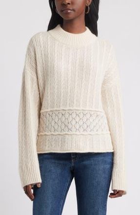 Treasure & Bond Mock Neck Alpaca & Wool Blend Sweater in Ivory Dove at Nordstrom Rack, Size Xx-Small