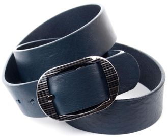 Anthoni Crown Lederg&uuml;rtel ANTHONI CROWN, Damen, Gr. 100, blau, Leder, unifarben, G&uuml;rtel Lederg&uuml;rtel, G&uuml;rtelschalle gemustert