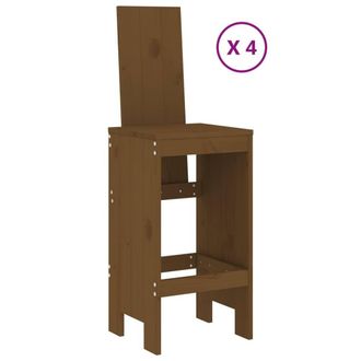 Berkfield Home Beautiful 5 Piece Garden Bar Set Honey Brown Solid Wood Pine
