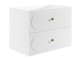 Vente-Unique Mueble bajo lavabo suspendido - Blanco - 80 cm - SATOBAL