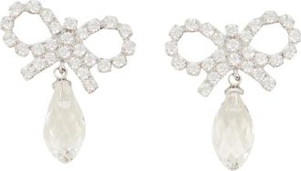 Self Portrait Bow Droplet Earrings - Dames - Oorbellen - Grijs - ONE Size - Accessoires