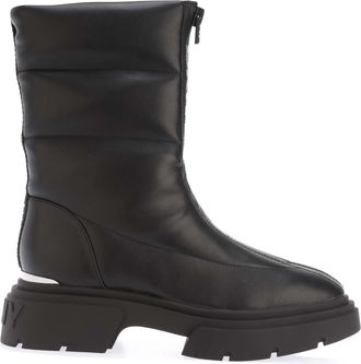 DKNY Womens Fiza Zip Up Winter Boots in Black Rubber - Size UK 5.5