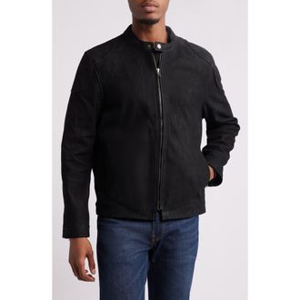 Frye Modern Racer Leather Jacket in Black at Nordstrom, Size Xx-Large