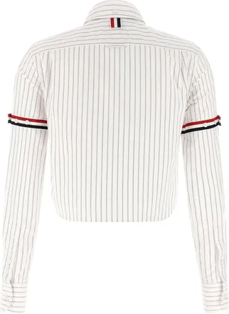 Thom Browne Pinstriped Cotton Oxford Shirt - White