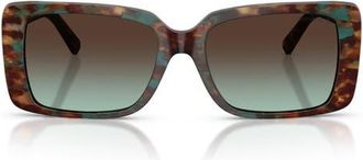 Tiffany & Co. 55mm Gradient Rectangular Sunglasses in Brown Tiffany Havana /Azure at Nordstrom