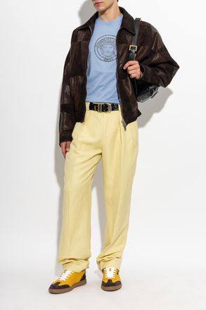 Versace T-shirt With Shimmering Crystals, Mens, Blue