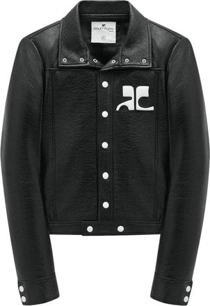 Courr&egrave;ges Black Cropped Silk-Nylon Jacket