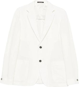 Emporio Armani Linnen Blazer - Heren - Blazers - Wit - L - Linnen - Jassen