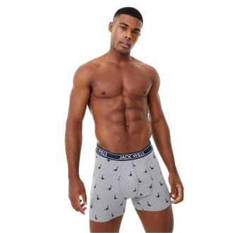 Jack Wills Heren Classic Boxershorts (Set van 3) (Marine/Grijs)