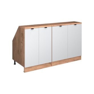 Vicco Conjunto De Armarios Para Techo Inclinado Rion, Ondulaci&oacute;n Blanca, 140 Cm Lote De 2 Carcasas De Armario 60 Cm De Profundidad, Vicco
