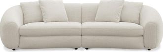 Castlery Fable Sofa Customized, Performance Classic Twill, Cream, Spill Resistant, Ultra Deep Seats for Sofas, Castlery