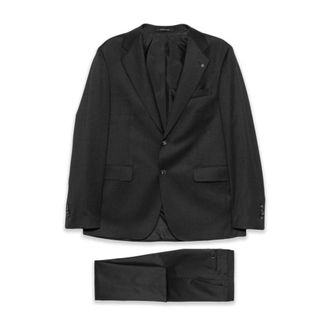 Tagliatore Single Breasted Suits, male, Gray, XL, Single-Breasted Tailored Suit